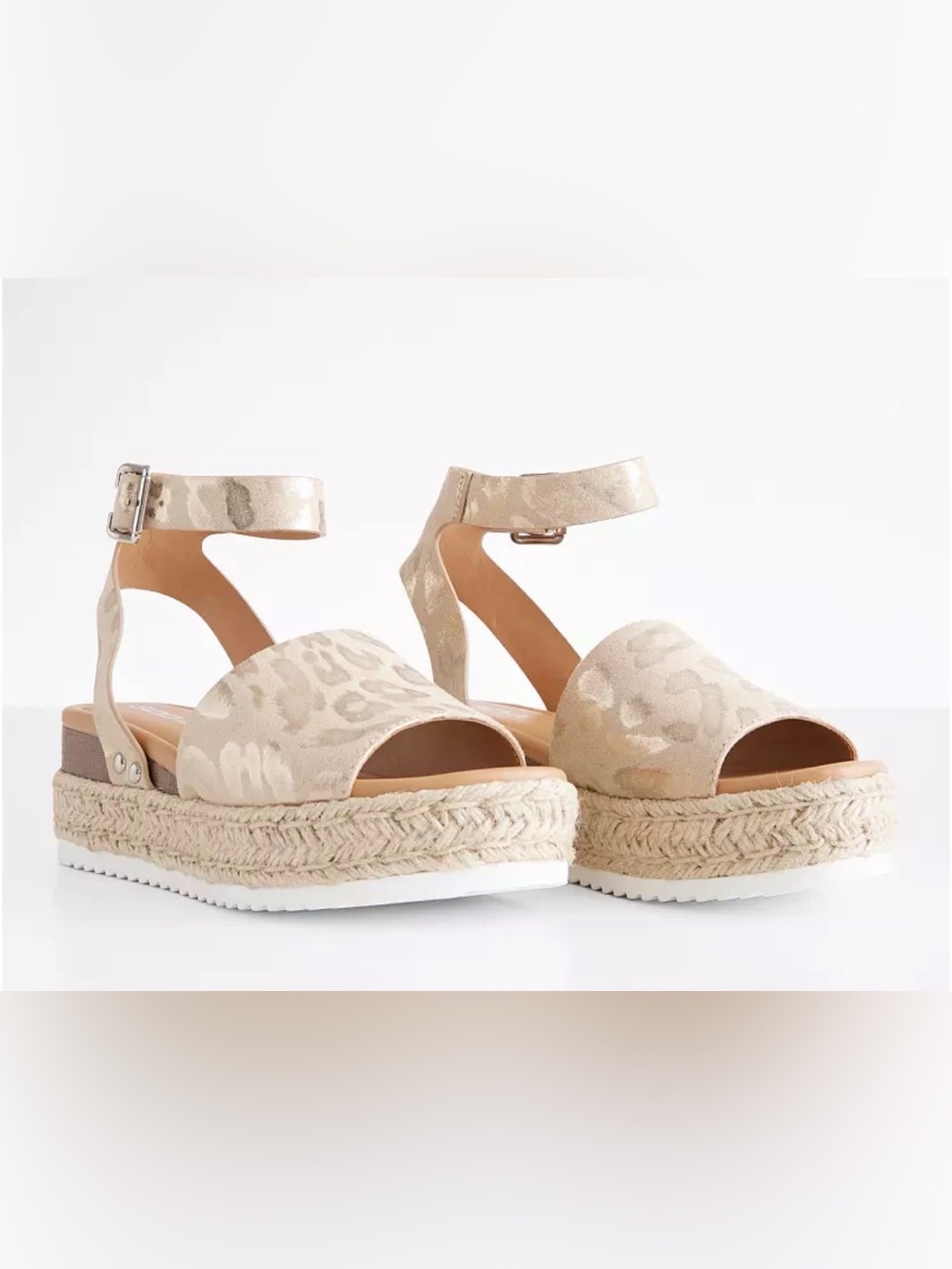 Cheetah Espadrille Platform Sandals - Picture 3 of 7